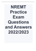 NREMT Practice Exam Questions and Answers 2022/2023