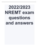 2022/2023 NREMT exam questions and answers 
