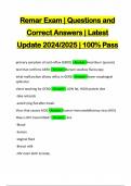 Remar Exam | Questions and Correct Answers | Latest Update 2024/2025 | 100% Pass