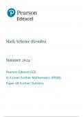 Pearson Edexcel GCE  In A Level Further Mathematics (9FM0)  Paper 4B Further Statistics mark scheme june 2024