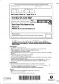  Pearson Edexcel Level 3 GCE 9FM0/4C Further Mathematics  Advanced  PAPER 4C: Further Mechanics 2 june 2024