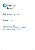 Pearson Edexcel GCE  In A Level Further Mathematics (9FM0)  Paper 4C Further Mechanics 2 mark scheme  june 2024