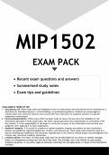 MIP1502 EXAM PACK 2025 - DISTINCTION GUARANTEED