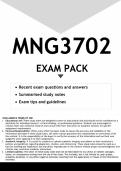 MNG3702 EXAM PACK 2024 - DISTINCTION GUARANTEED