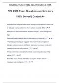 REL 2300 Exam Questions and Answers 100% Solved | Graded A+