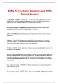 CNML Review Exam Questions And 100% Correct Answers