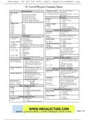 Easy Physics Formula sheet in 2 page