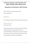 SSAT UPPER LEVEL MATH Exam Questions and Answers 100% Solved