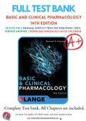 Test Bank for Basic and Clinical Pharmacology 14th Edition By Bertram G. Katzung Chapter 1-66 Complete Guide A+