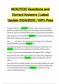 NCIC/TCIC Questions and Correct Answers | Latest Update 2024/2025 | 100% Pass