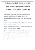 STS Test Prep Exam Questions and Answers 100% Solved | Graded A+