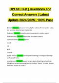 CPESC Test | Questions and Correct Answers | Latest Update 2024/2025 | 100% Pass