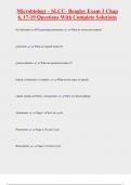 Microbiology - SLCC- Beagley Exam 3 Chap  6, 17-19 Questions With Complete Solutions