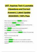 UST- Aquinas Test 4 Laumakis | Questions and Correct Answers | Latest Update 2024/2025 | 100% Pass