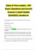 Dates & Time Lengths - UST Exam | Questions and Correct Answers | Latest Update 2024/2025 | Graded A+