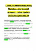 Chem 101 Midterm Ivy Tech | Questions and Correct Answers | Latest Update 2024/2025 | Graded A+