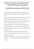 Texas DPS Practice Tests Exam Questions and Answers 100% Pass