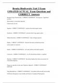 Brooks Biodiversity Unit 2 Exam UPDATED ACTUAL Exam Questions and  CORRECT Answers