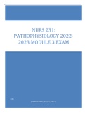 NURS 231:  PATHOPHYSIOLOGY 2022- 2023 MODULE 3 EXAM