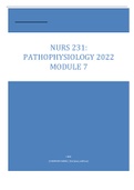 NURS 231:  PATHOPHYSIOLOGY 2022 MODULE 7