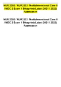 NUR 2392 / NUR2392: Multidimensional Care II / MDC 2 Exam 1 Blueprint (Latest 2021 / 2022) Rasmussen