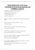 Brooks Biodiversity Unit 3 Exam UPDATED ACTUAL Exam Questions and  CORRECT Answers