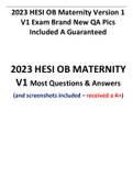 2023 HESI OB MATERNITY V1 Most Questions & Answers (and screenshots included – received a A+)