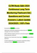 CLTM Study Q&A 2024 Continuous Long Term Monitoring Flashcard Set | Questions and Correct Answers | Latest Update 2024/2025 | 100% Pass