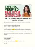 AAPC CPB - Chapter 2 Review/ Questions with Certified Solutions.  