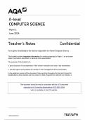 2024 AQA A-LEVEL COMPUTER SCIENCE PAPER 1 - TEACHER'S NOTES