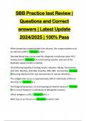 SBB Practice test Review | Questions and Correct answers | Latest Update 2024/2025 | 100% Pass