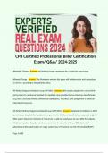 CPB Certified Professional Biller Certification Exam/ Q&A/ 2024-2025  