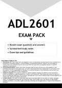 ADL2601 EXAM PACK 2024 - DISTINCTION GUARANTEED