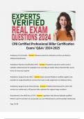 CPB Certified Professional Biller Certification Exam/ Q&A/ 2024-2025  