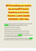 MTS Everything you need to say during MTS board | Questions and Correct Answers | Latest Update 2024/2025 | 100% Pass