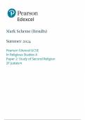 2024 EDEXCEL GCSE RELIGIOUS STUDIES A PAPER 2 OPTION 2F: JUDAISM MARK SCHEME