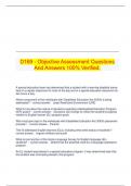 D169 - Objective Assessment Questions And Answers 100% Verified.