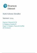 2024 EDEXCEL GCSE RELIGIOUS STUDIES B PAPER 2 OPTION 2E: HINDUISM MARK SCHEME