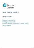 2024 EDEXCEL GCSE RELIGIOUS STUDIES B PAPER 3 OPTION 3B: CHRISTIANITY MARK SCHEME