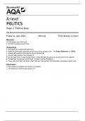 A-Level AQA 2024 Politics Paper 3