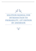 Solution Manual for Introduction to Probability, 1st Edition by Anderson