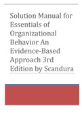 Solution Manual for Essentials of Organizational Behavior An Evidence-Based Approach 3rd Edition by Scandura