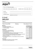 AQA A-LEVEL BIOLOGY PAPER 2 2024 - QUESTION PAPER