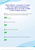 WGU C839 Pre- Assessment V1 (Latest 2024/ 2025 Update) Introduction to Cryptography| Qs & As| Grade A| 100% Correct (Verified Answers)