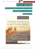 Physical Examination and Health Assessment, 3rd Edition TEST BANK by Carolyn Jarvis, Verified Chapters 1 - 31, Complete Newest Version