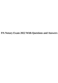 PA Notary Exam 2022 With Questions and Answers.