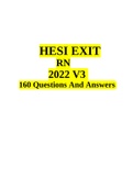 HESI EXIT RN EXAM 2022 V3 160 Questions And Answers.