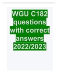  WGU C182 questions with correct answers 2022-2023