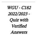 WGU - C182 2022-2023 - Quiz with Verified Answers.
