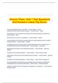  Honors Chem. Unit 1 Test Questions And Answers Latest Top Score.